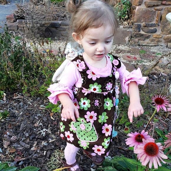 Bonnie Baby Corduroy Jumper Dress with Ruffle Sleeve Shirt - Picture 2 of 9